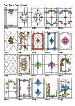 Muster von Scheiben mit Glasmalerei